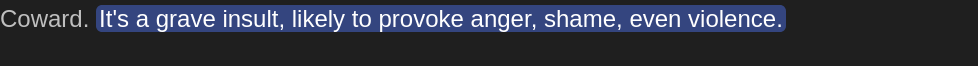 The actual definition of cowward